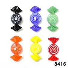 6pcs Rainbow Colored Lovely Glass Sweets Candy Craft Ornaments Home Desktop Deco