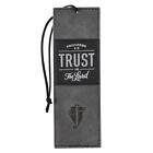 Black/Gray Faux Leather Scripture Bookmark w/Cord: Trust in the Lord - Prov. 3:5