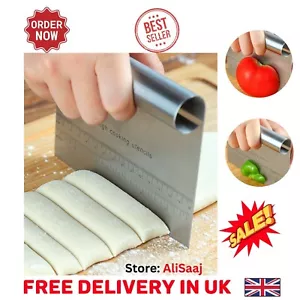 Metal Pastry Scraper Dough Pizza Flour Cutter Stainless Steel Bread Making Tool - Picture 1 of 9