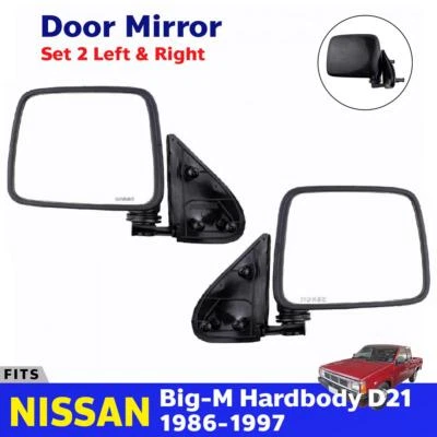 侧门镜后视一对适合日产硬体 D21 拾音器 UTE 1986-97 P05 — 第 1/4 张图片