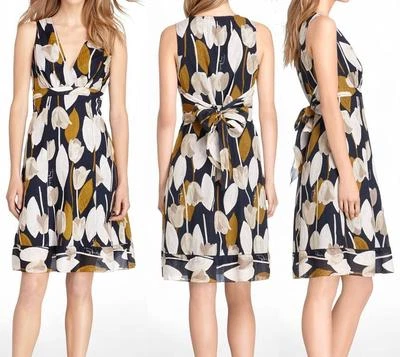 Nuevo con etiquetas Vestido de Algodón Estampado de Tulipán Tory Burch Talla 4 Foto 1 de 4