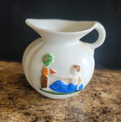 Ceramic Miniature Decorative Creamer Pitcher Japan 2.75" Tall 4 Ounce Capacity - Image 1 of 4