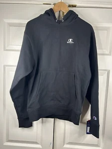 Champion Men's Classic Fleece Pullover Hoodie Sweatshirt Black Sz Small NWT - Picture 1 of 11