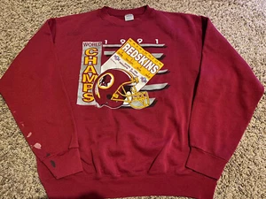 Vintage Washington Redskins Sweatshirt 1991 Super Bowl XXVI Size Large - Picture 1 of 4