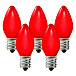 25 C7 Red Ceramic Replacement Bulbs Christmas Party Holiday Wedding - Picture 1 of 1