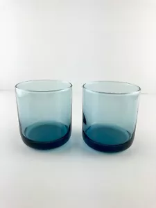 Pair of Vintage Libbey Sapphire Blue Rounded Bottom Glasses Old Fashioned - Picture 1 of 4