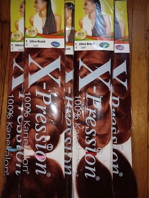 X-pression Xpression Expression 82" cabello ultra trenzado, color #350, paquetes de 10 Foto 1 de 2