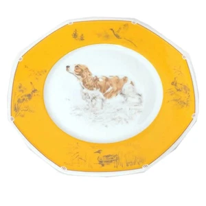 Hermes Cocker Spaniel Dog Plate 25cm 10in Yellow w/Box VG - Picture 1 of 5