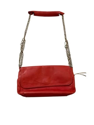 Bolso de Hombro Coccinelle Rojo/Beige Bandolera Cadena Correa Leer Bolsillo con Cremallera Foto 1 de 4