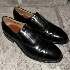 Mint Allen Edmonds Comb Black Leather Cap-Toe Oxford Dress Shoes 7 E Wide - Picture 1 of 8