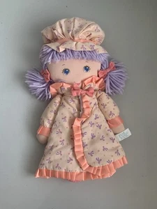 Amtoy Dolly Tales 1987 Vintage Plush Doll Story Book  Bedtime Story Purple Hair - Picture 1 of 11