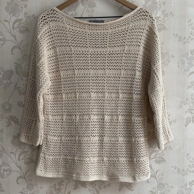 Suéter Classiques Entier Tejido Abierto Talla L Algodón Costero Playa Festival Crema Foto 1 de 4