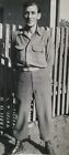WW2 U.S. Army 78th Infantry Soldier By Fence Photo ~ Germany ~ Velox Paper