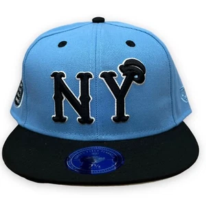 New York Black Yankees Hat Adult 7 5/8 Blue NLB Ebbets Field Flannels Cap Patch - Picture 1 of 6