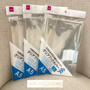 New Daiso Clear Book Cover 12 Sheets A5 Transparent Protection 8.46” × 15.5” ×3 - Imagen 1 de 4