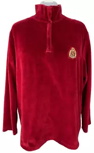 Lauren Ralph CROWN CREST Velours Trainingsjacke Oberteil rot 1/4-Reißverschluss Damengröße 2X - Bild 1 von 12