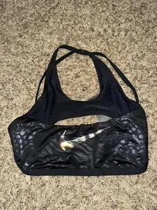 Nike Women’s Tiger Streak Crossback Bikini Swim Black Top - Picture 1 of 8