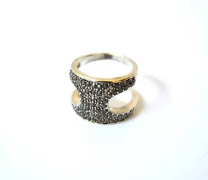 Sterling Silver 14k CHAPAL ZENRAY Marcasite Ring Size 7 Wrap 11mm Wide NF - Picture 1 of 3