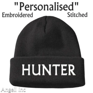 HUNTER GESCHENK JAGD GEBURTSTAG DAMEN HERREN schwarz Beanie Mütze personalisiert ARBEIT FITNESSSTUDIO - Bild 1 von 2