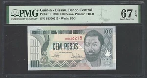 Guinea - Bissau 100 Francs 1990 P11 Uncirculated Grade 67 - Picture 1 of 2