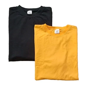 Camber T Shirt Mens XL Black Yellow Thick Solid Heavyweight Crew USA Lot Of 2 - Picture 1 of 21
