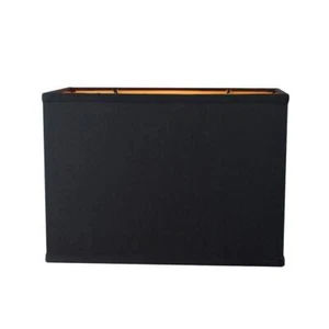 Black Rectangular Drum Hardback Lampshade (14x8) X 10 Modern Contemporary - Picture 1 of 3