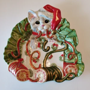 Fitz & Floyd Kitty Kringle Sofa Teller Weihnachten Keks Geschirr Wand hängbar - Bild 1 von 4