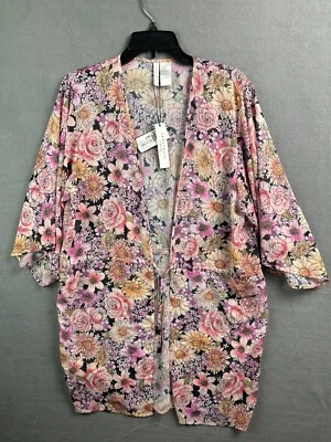 Nuevo con etiquetas Mujeres Natación Cubre Mediano Boho Caftán Rosa Santuario Pétalo Floral Gasa Foto 1 de 4