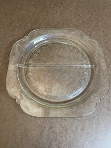 Vintage Indiana Glass Clear “Recollection “ Divided Serving Tray - Picture 1 of 8