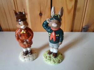 Collectors ROYAL DOULTON BUNNYKINS Cub Scout & Brownie Set of 2 { No boxes} - Picture 1 of 8