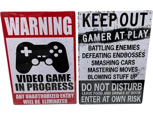 Zwei Gamer Blechschilder 11,75" x 8,25" Zoll NEU - Bild 1 von 4