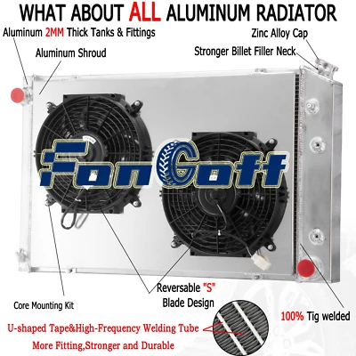 4 Rows Radiator Shroud Fan For 1973-87 Chevy C10 C20 C30/K10 K20 GMC K2500 7.4L Foto 1 de 4
