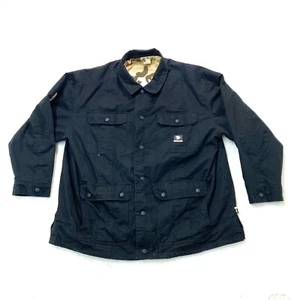 Rocawear Jacket Mens 3XL Black Ripstop Camo Lined Snap Close State Property - Picture 1 of 10