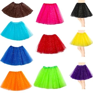 Tütü Glitzer Ballettkleid Tutu Petticoat Karneval Fasching Rock Tüll 3-5 Lagig - Bild 1 von 47
