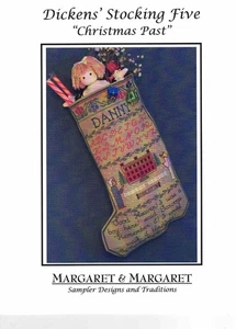 Medias de Margaret & Margaret Dickens Navidad Pasado Punto de Cruz Patrón - Imagen 1 de 1