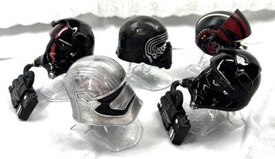 Star Wars Diecast Lote de 5 Mini Cascos Negros y Plateados con Soportes Plástico Foto 1 de 4