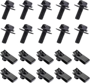 Kit 20 PZ Bullone Carrozzeria Auto e Morsetto a U, Spirale Protezione Cappuccio, Estruso U S - Foto 1 di 5