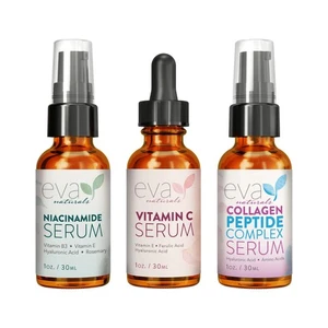 Eva Naturals Trifecta Serum Set, Vitamina C Colágeno Péptido y Retinol Antienvejecimiento - Imagen 1 de 5