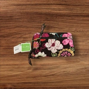 Vera Bradley MOD FLORAL PINK weiche Geldbörse mit umlaufendem Reißverschluss neu mit Etikett - Bild 1 von 3