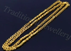 22kt yellow gold handmade link chain necklace certified jewelry for girl's  - Picture 1 of 11