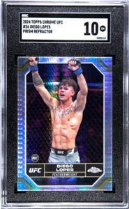2024 Topps Chrome UFC #26 Diego Lopes Prism Refractor SGC 10 - Picture 1 of 2