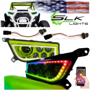 Polaris RZR LED Headlight Halo RGB XP 1000, 900, General (Lime Green RGB Halo) - Picture 1 of 9