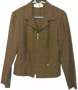 Scarlett Women Plaid Long Sleeve Zip Up Blazer Size 9-10 - Picture 1 of 7