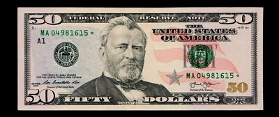 STAR 2013 $50 Federal Reserve Note Free shipping {C100} - Image 1 of 2