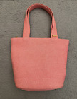 Eric Javits NY Squishee Natural Woven Straw Shoulder Bag Purse Pink/Green Lining