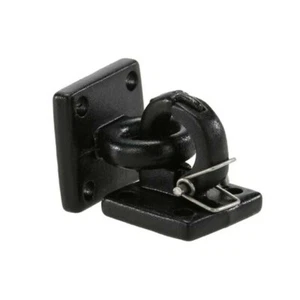 Black Metal Pintle Hook and Lunette Ring for RC Crawler 1:10 Hitch Trailer - Picture 1 of 4