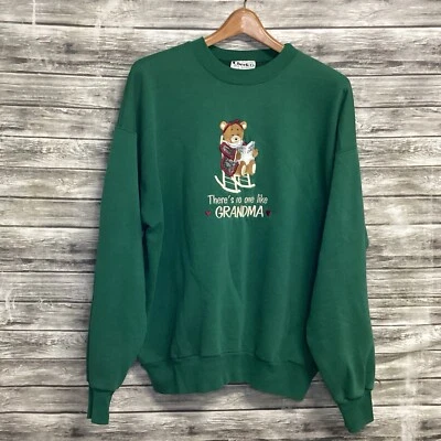 Sudadera De Colección Abuela Oso Para Mujer XL Verde Cheek-O Granny Cottagecore Años 80 Foto 1 de 4