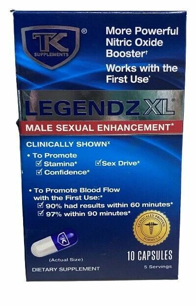 TK Supplements Legendz XL Mejora Sexual Masculina - 10 Cápsulas - Exp 07/27 Foto 1 de 1
