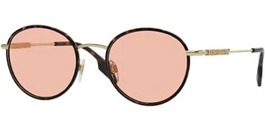 Burberry Women's Dk Havana/Lt Gold-Tone Round Sunglasses BE3148D 132284 Italy - Picture 1 of 4