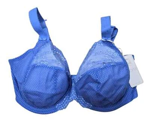 Elomi CORNFLOWER Charley Underwire Stretch Lace Plunge Bra, US 44DD, UK 44DD - Picture 1 of 1